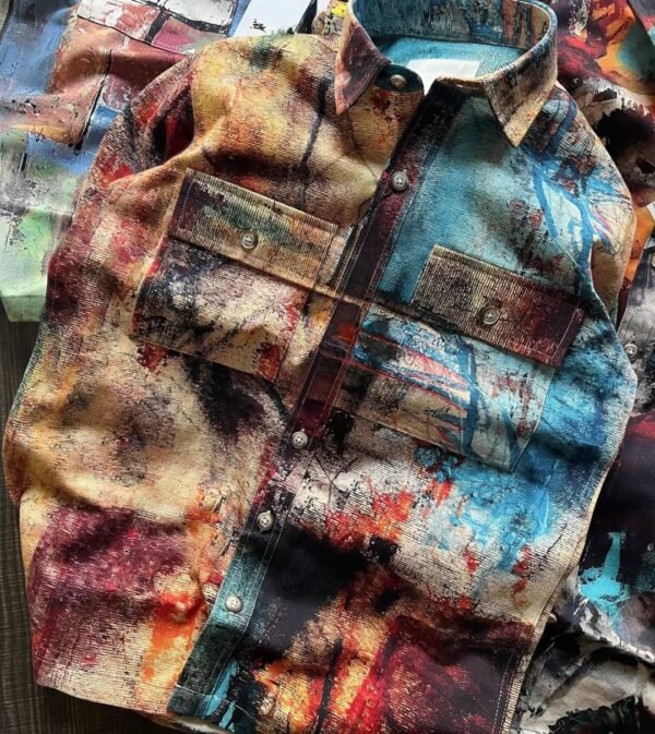 Men’s Premium Abstract Art Print Slim Fit Shirt