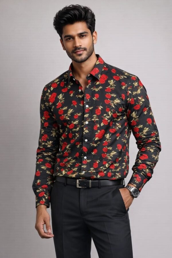 Men’s Premium Floral Print Slim Fit Shirt