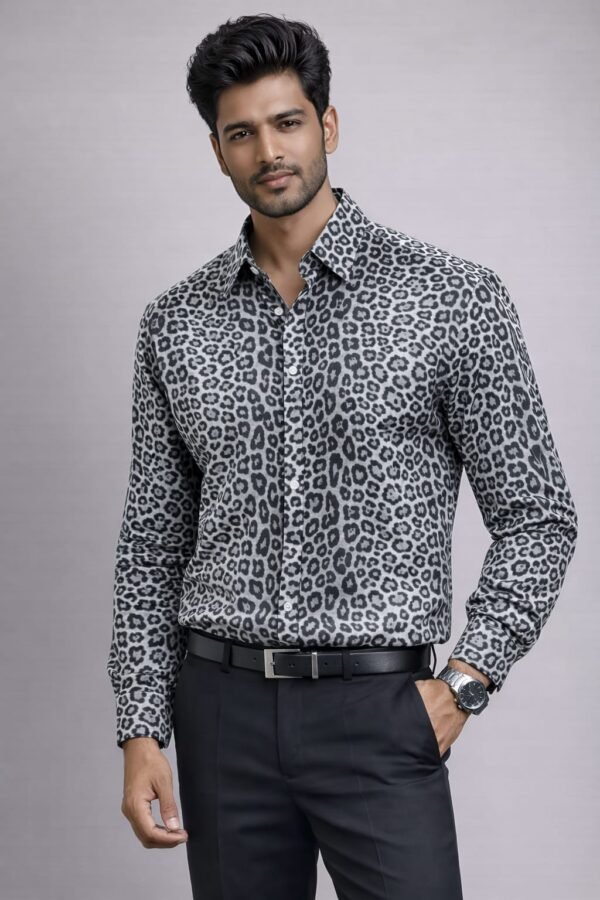 Men’s Premium Leopard Print Slim Fit Shirt