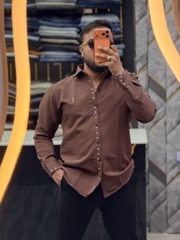 Men’s Premium Designer Casual Shirt with Signature Button Detailing