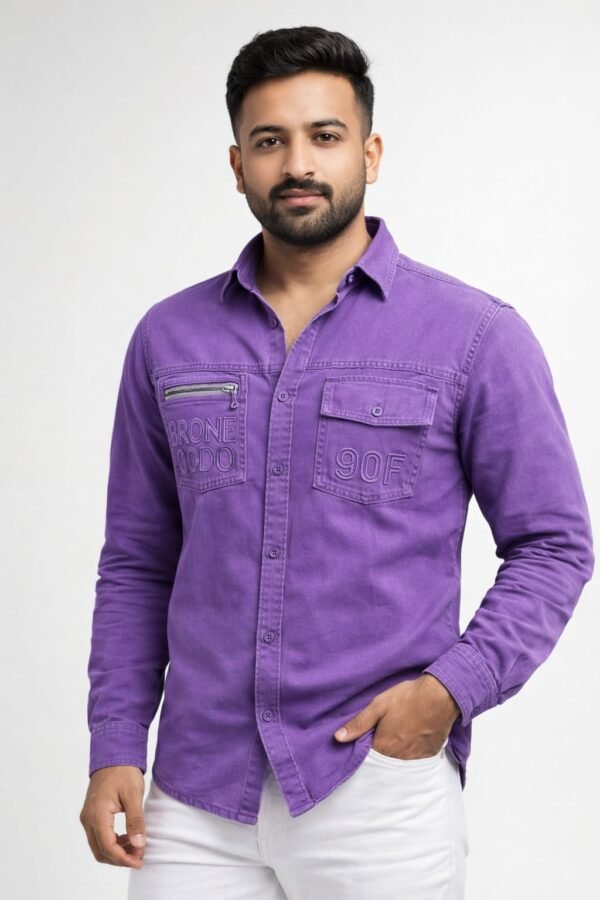 Men’s Premium Casual Cotton Shirt – Dual Pocket Designer Shirt